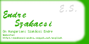 endre szakacsi business card